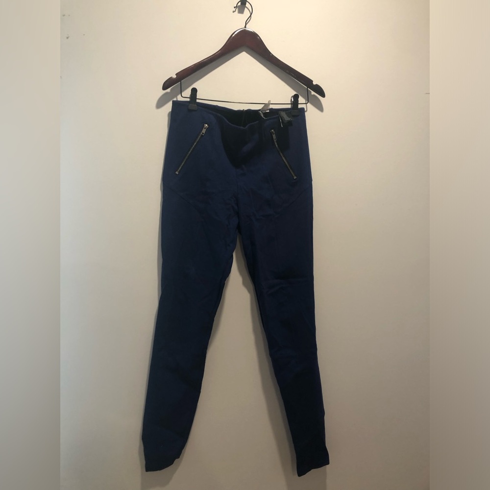 Navy Zip pants high waisted